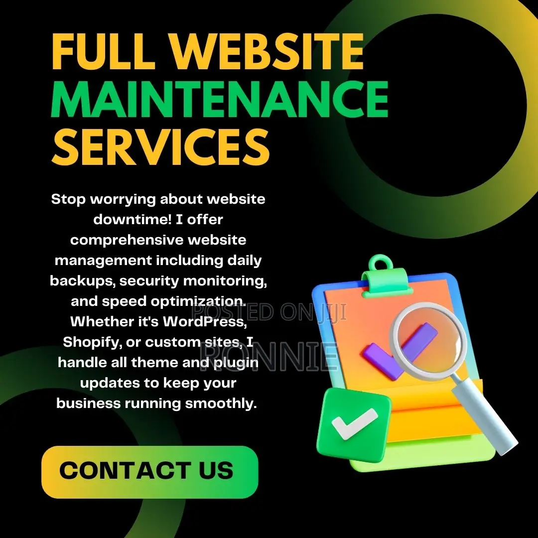 Website Maintenance, Security Updates Technical Support