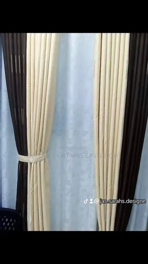 Brown Modern Curtains Mixed With Cream