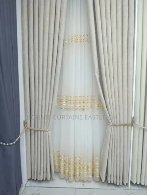 Brown Modern Curtains Mixed With Cream