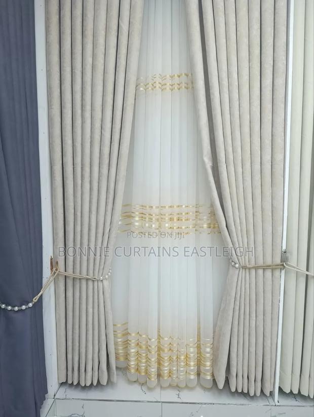 Brown Modern Curtains Mixed With Cream - thumbnail 3