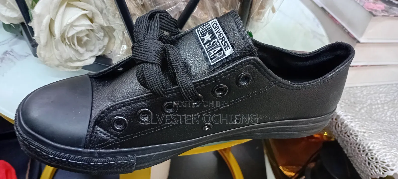 Black Converse Leather Shoes