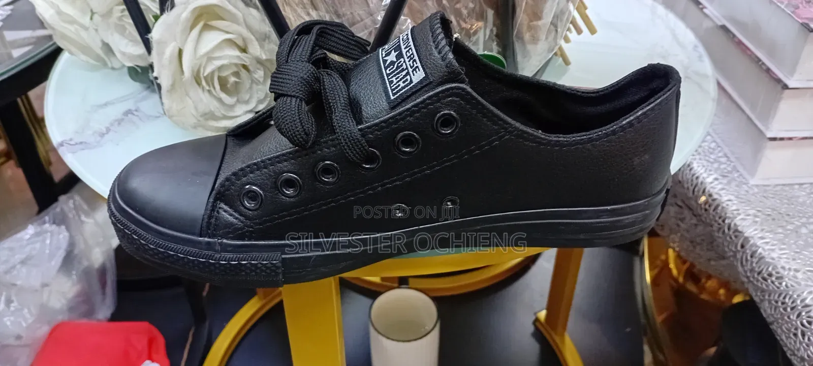 Black Converse Leather Shoes