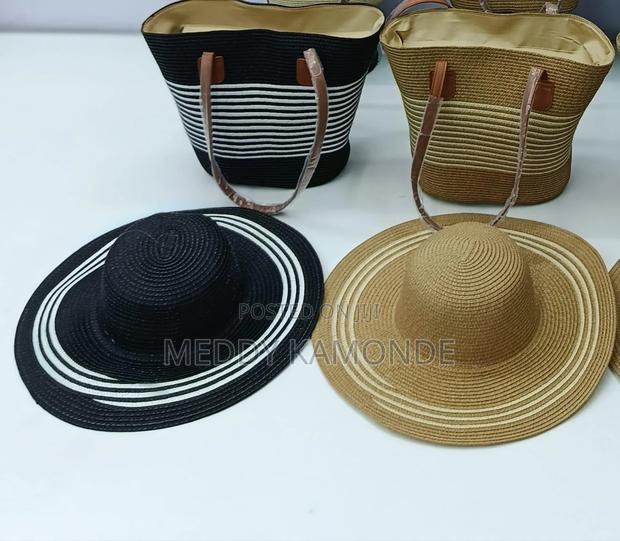 Beige Wooven Hats+Bag - thumbnail 2