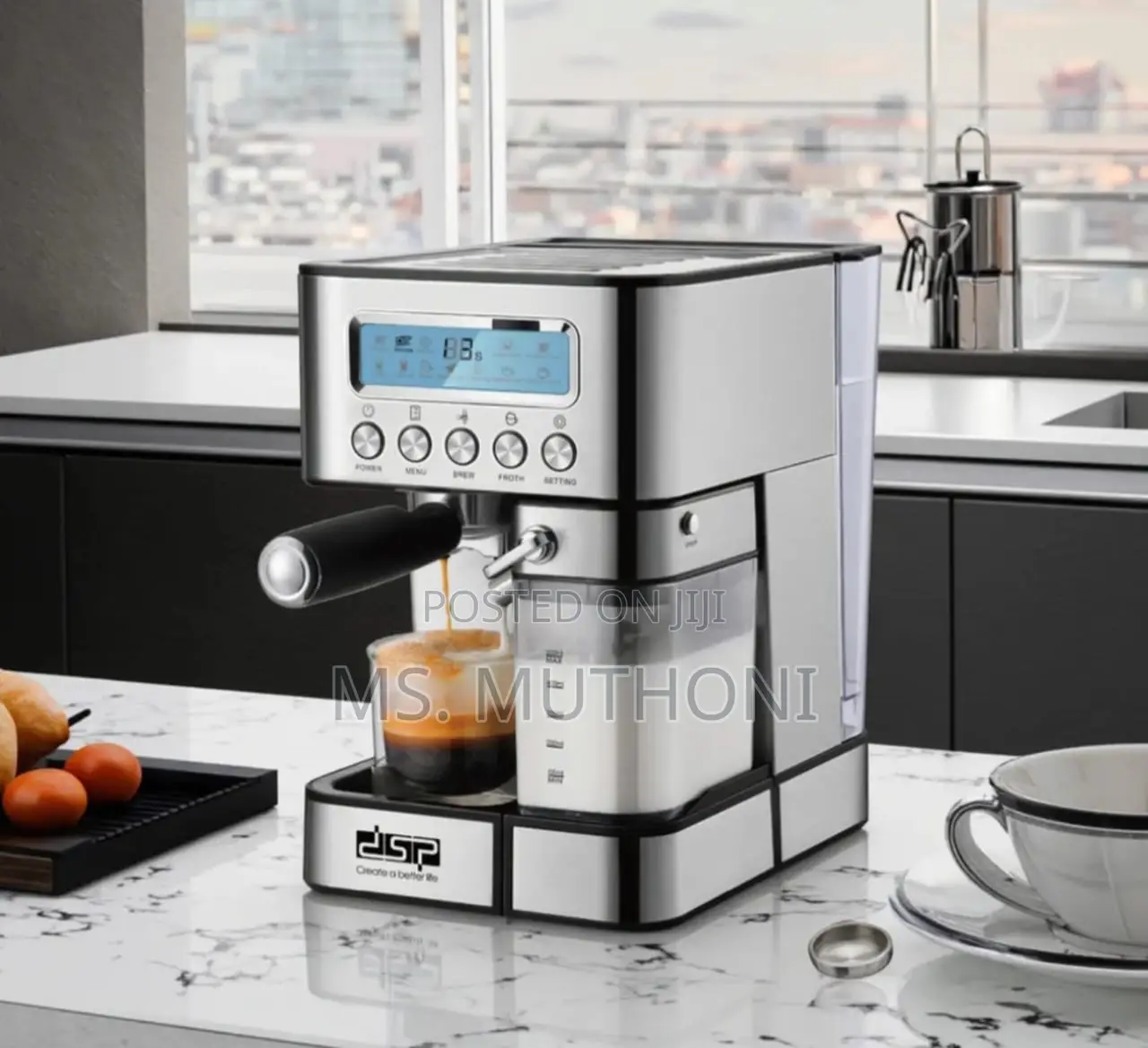 DSP Ka3141 Espresso Coffee Maker With a Stainless Steel Finish