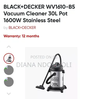 *Black+Decker Vacuum Cleaner*
*Wet and Dry Functions*
*30ltrs
