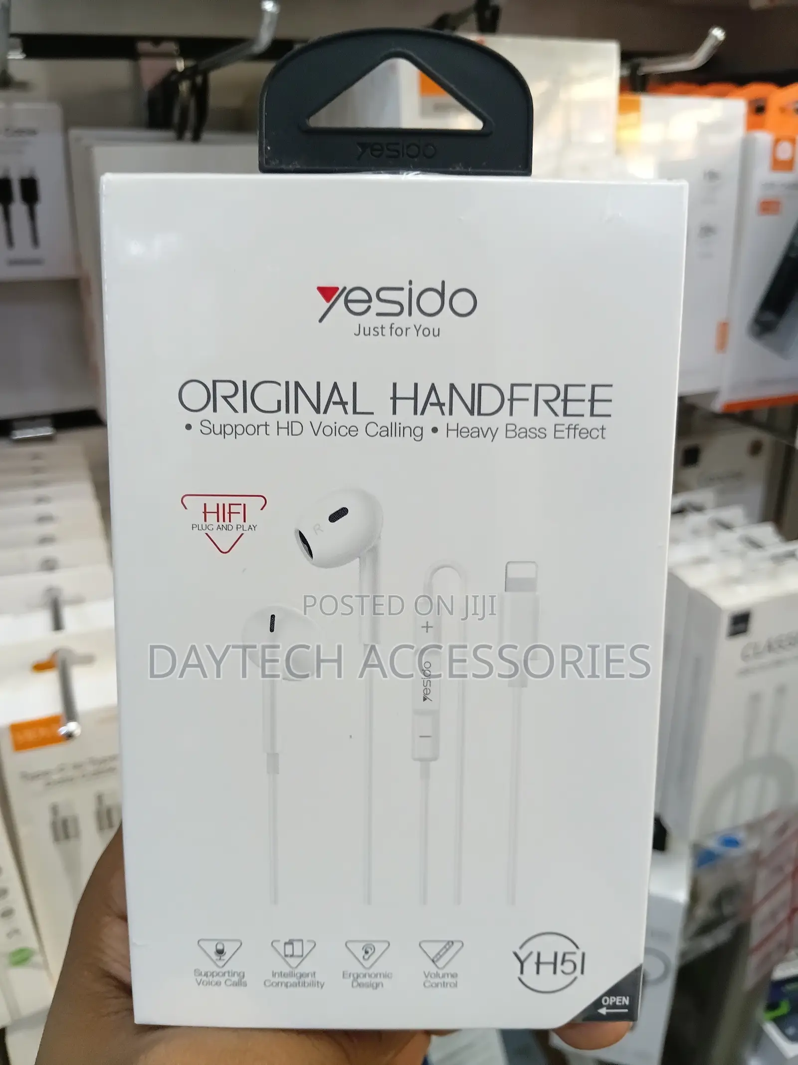 Yesido Lightning Wired Earphones for iPhone - White