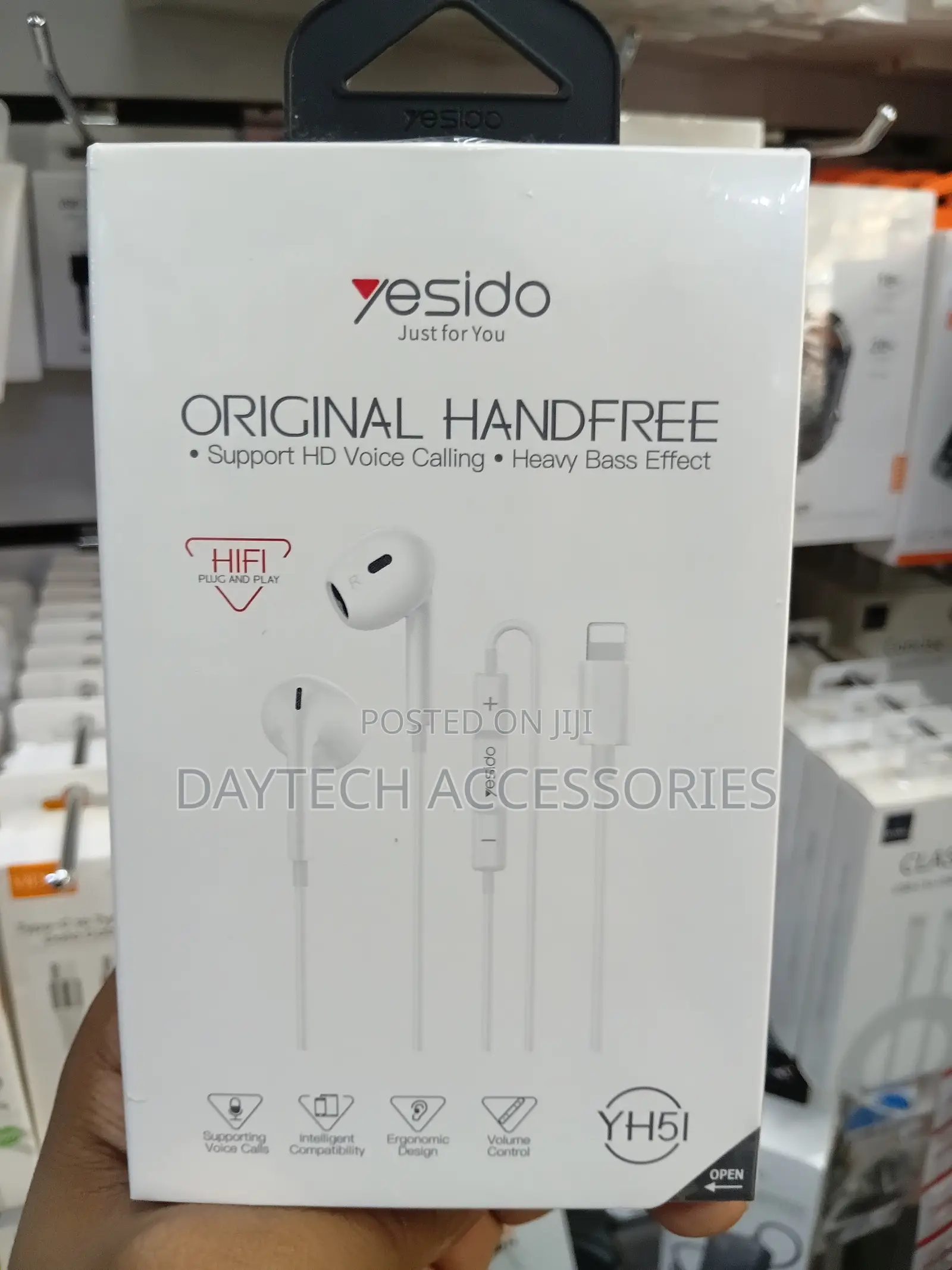 Yesido Lightning Wired Earphones for iPhone - White