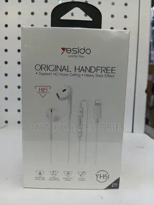 Yesido Yh51 Wired Lightning Connector Earphones for iPhones in White.