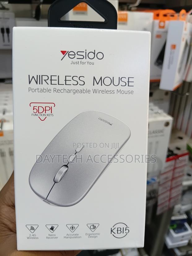 Yesido Kb15 Slim 2.4g Rechargeable Wireless Optical Mouse in Silver. - thumbnail 2