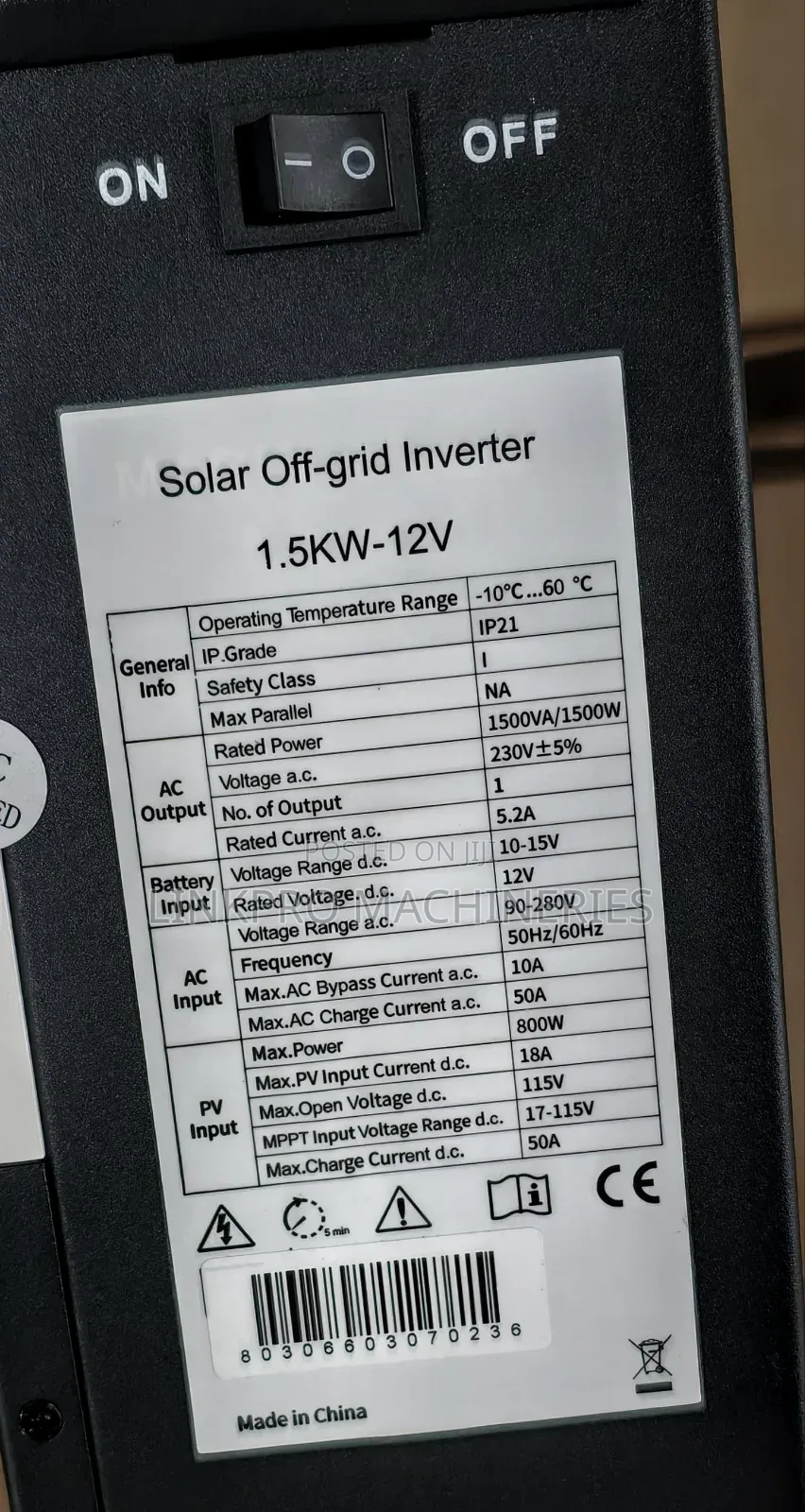 1.5kva 12v Solarpex Hybrid Inverter