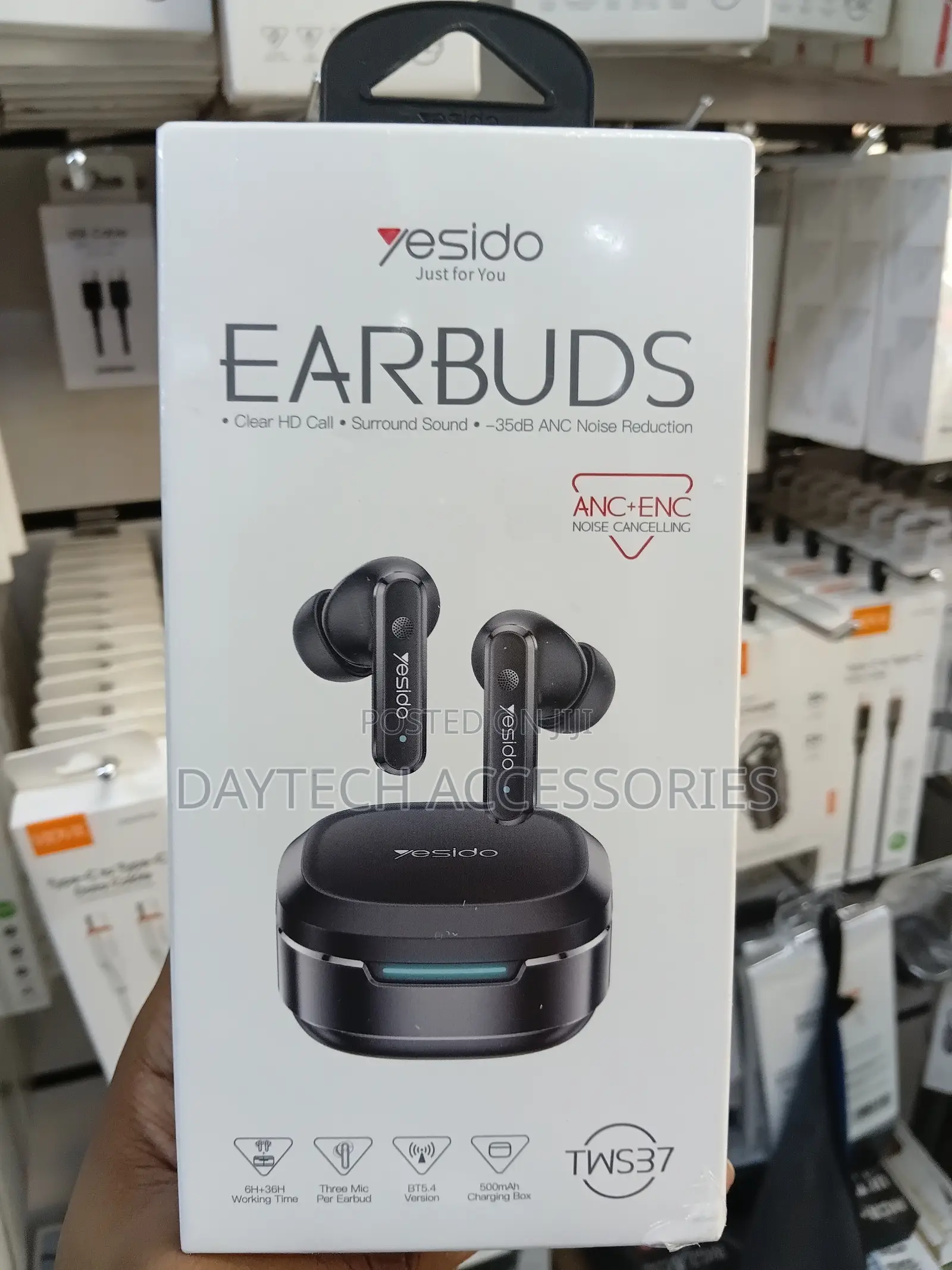 These Are Yesido Tws37 True Wireless Earbuds in Black.