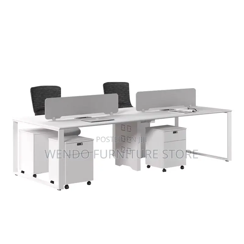 Office Workstation Four Users White Veetre Workstation Desk