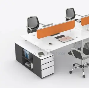 Office Workstation Four Users White Veetre Workstation Desk