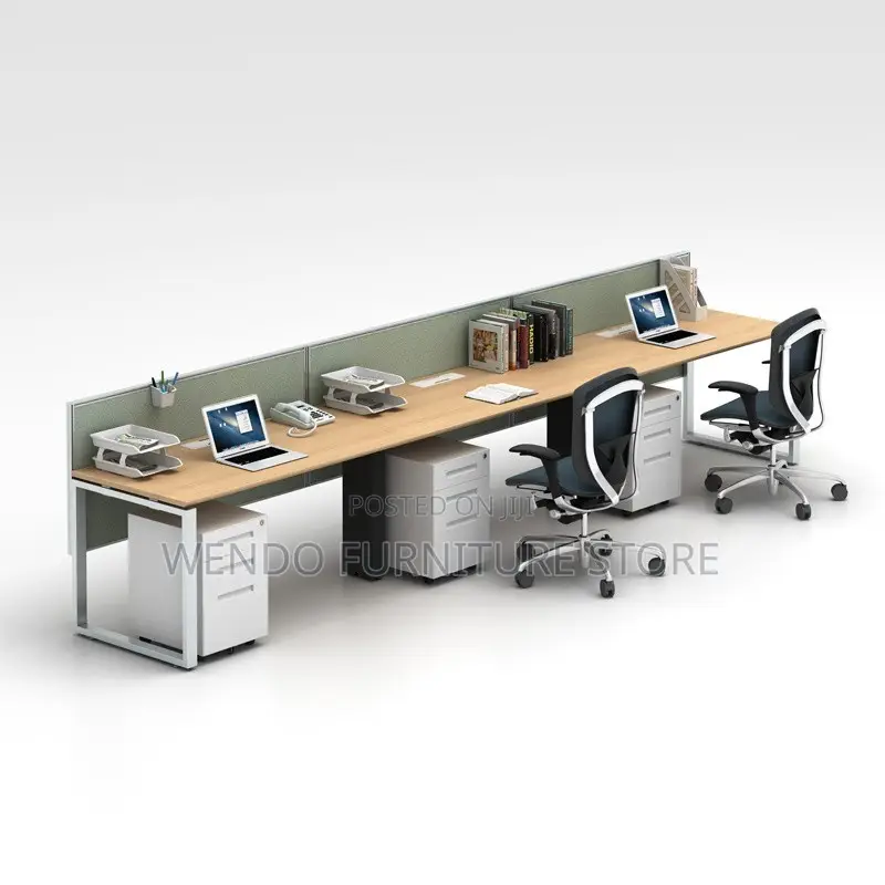 Office Workstation Four Users White Veetre Workstation Desk