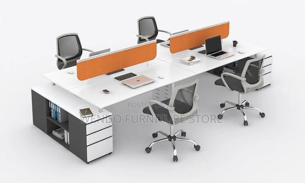 Office Workstation Four Users White Veetre Workstation Desk - thumbnail 8