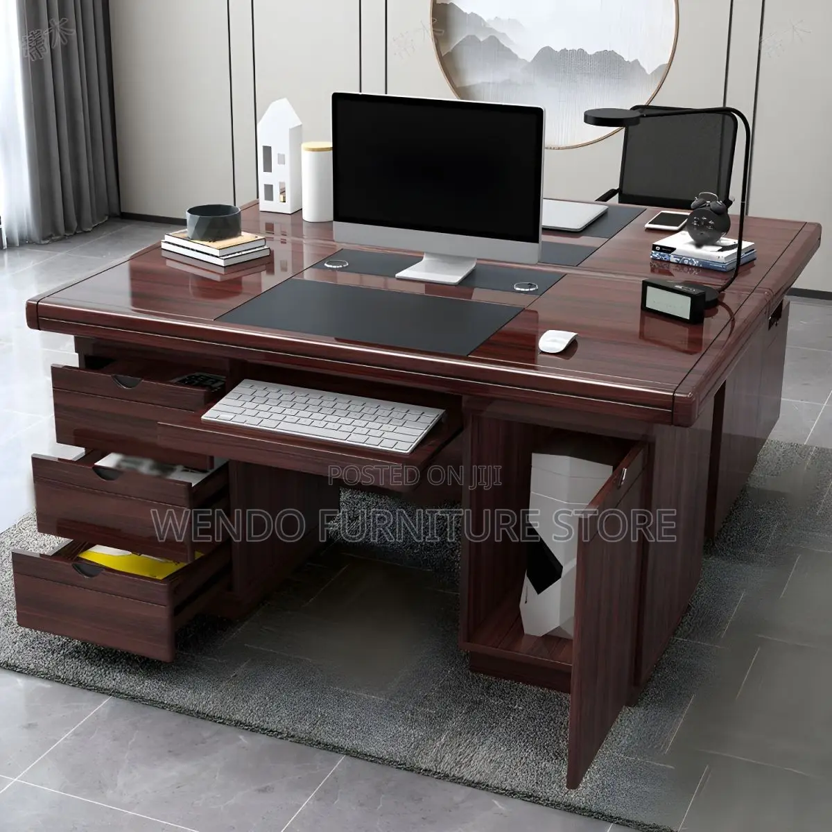 Office Desk; 1.4 Meters Mahogany DDQ- 5t Executive Desk