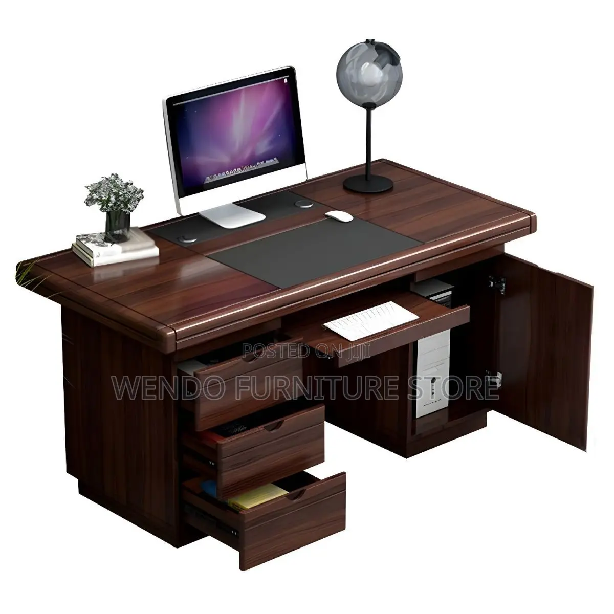 Office Desk; 1.4 Meters Mahogany DDQ- 5t Executive Desk