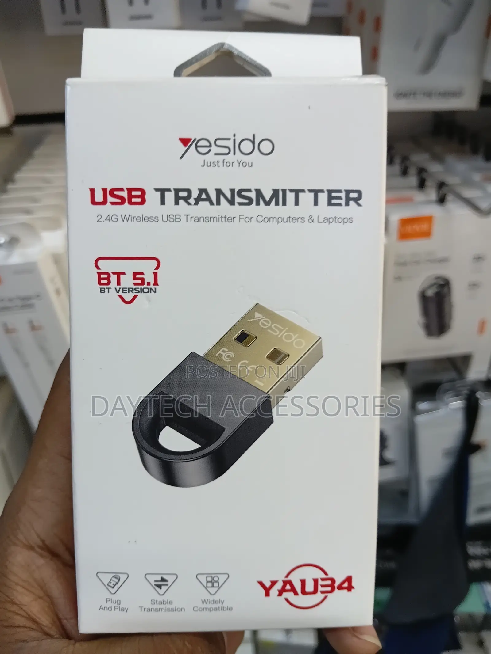 Yesido Yau34 2.4g Bluetooth 5.1 Wireless Usb Transmitter Adapter.