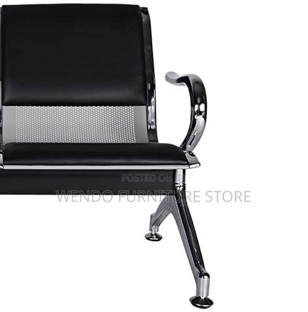 Office Bench; Leather Two Seaters Bench With Metallic Frame - thumbnail 2