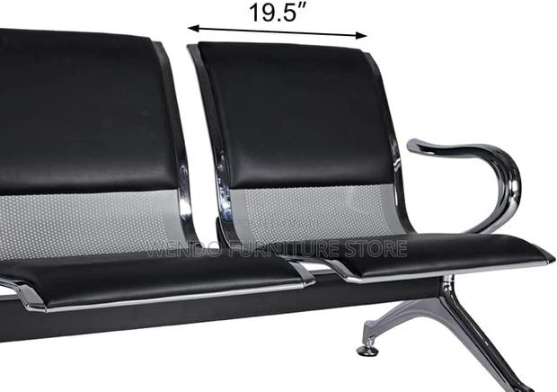 Office Bench; Leather Two Seaters Bench With Metallic Frame - thumbnail 8