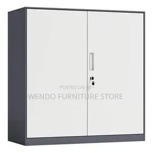 Office Cabinet; Wooden Executive Credenza With Key Lock Two Doors
