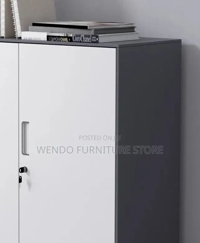 Office Cabinet; Wooden Executive Credenza With Key Lock Two Doors