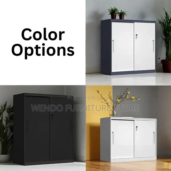 Office Cabinet; Wooden Executive Credenza With Key Lock Two Doors