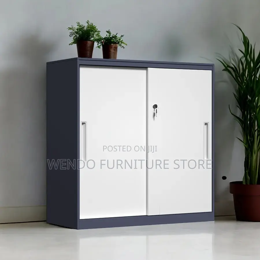 Office Cabinet; Wooden Executive Credenza With Key Lock Two Doors