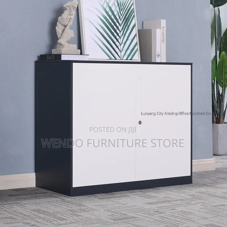 Office Cabinet; Wooden Executive Credenza With Key Lock Two Doors
