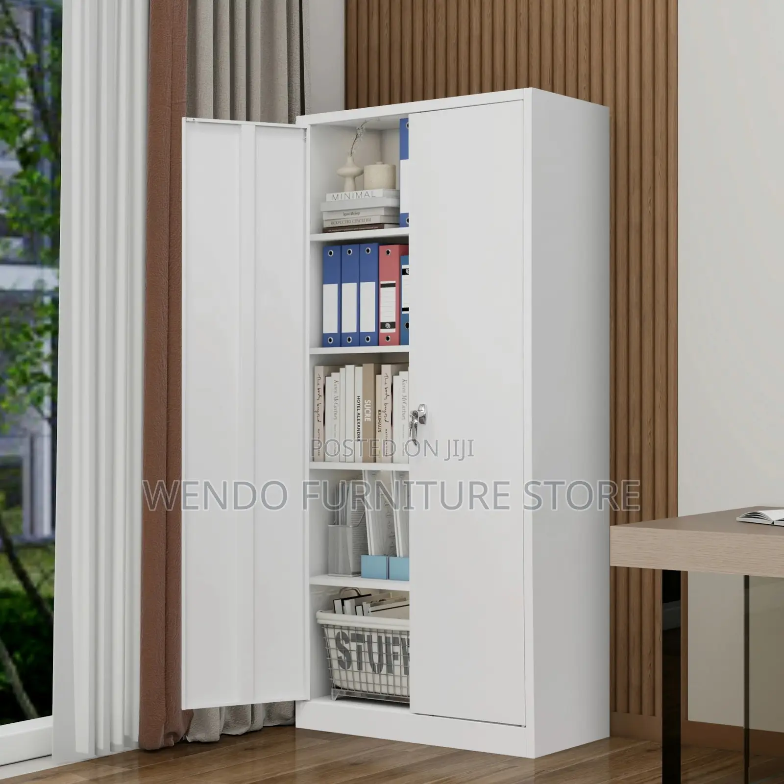 Office Cabinet; Lockable Filing Cabinet With Adjustable Shelves