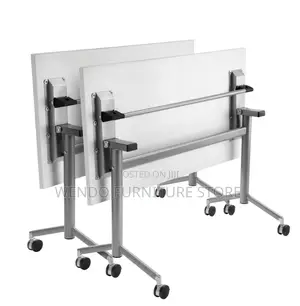 Office Table; White Foldable Working Mobile Table