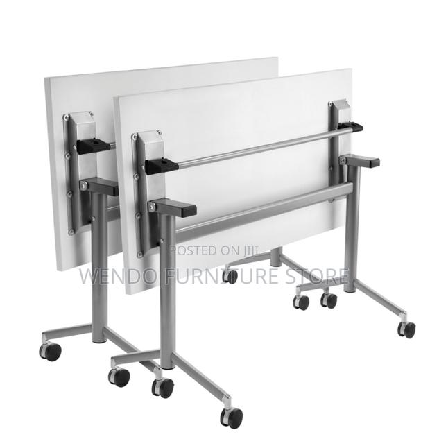 Office Table; White Foldable Working Mobile Table - thumbnail 5