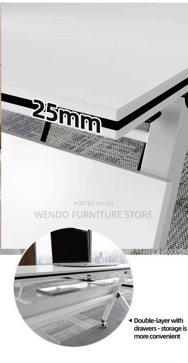 Office Table; White Foldable Working Mobile Table - thumbnail 9