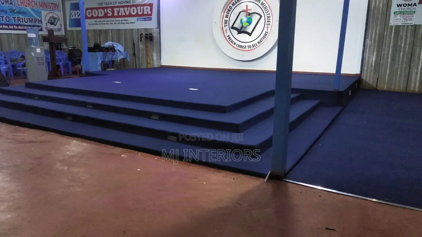 Premium Blue Wall to Wall Carpet for Cathedral Interiors