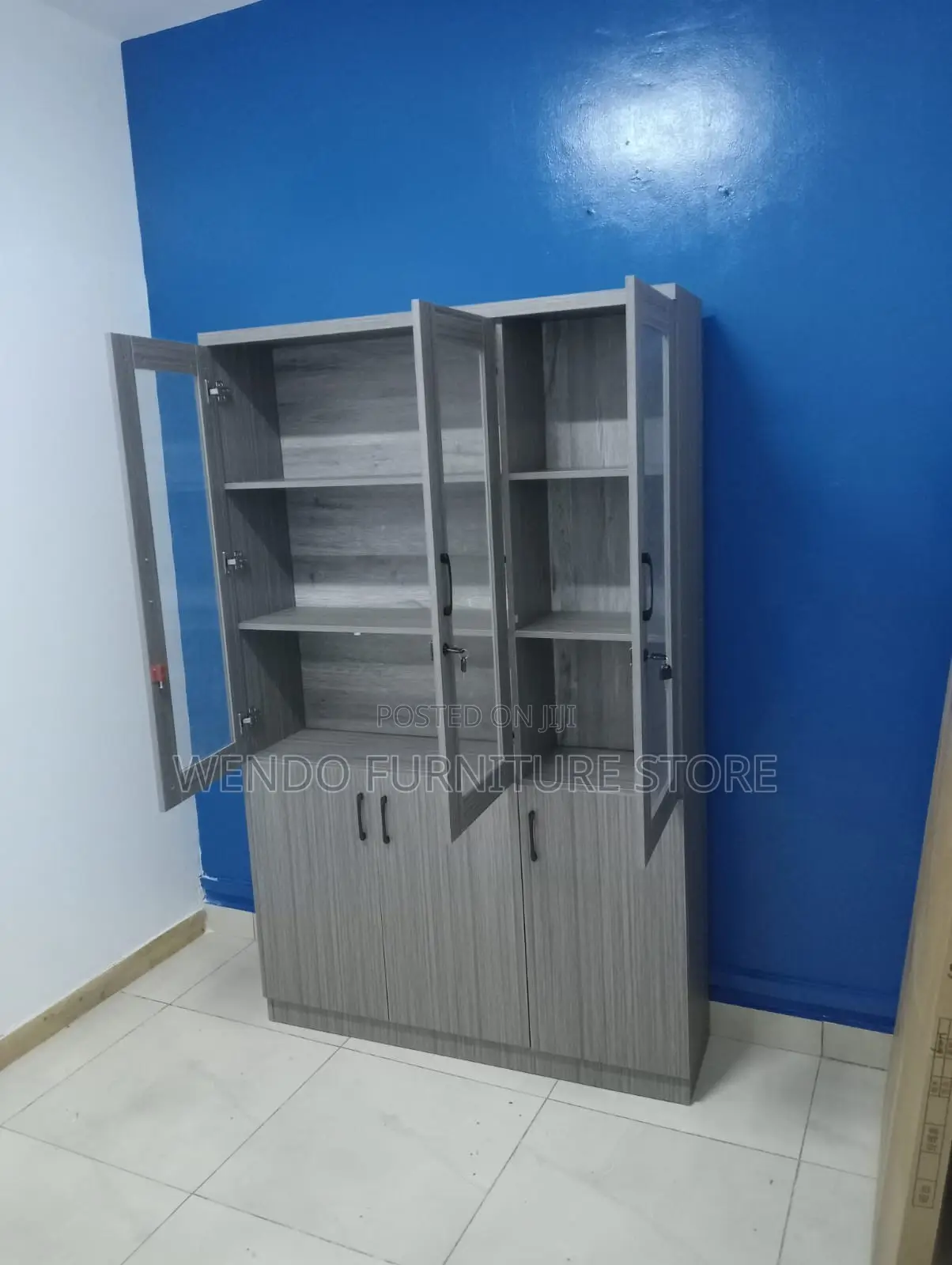 Office Cabinet; Executive Home Office Storage Cabinet With Three Doors