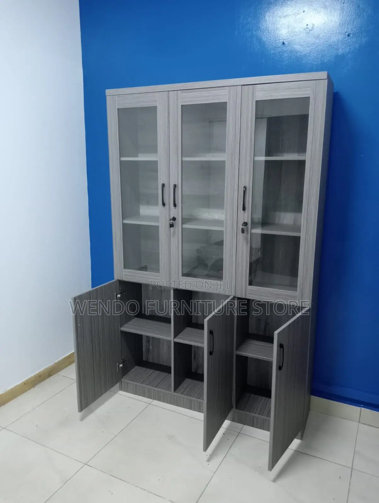 Office Cabinet; Executive Home Office Storage Cabinet With Three Doors