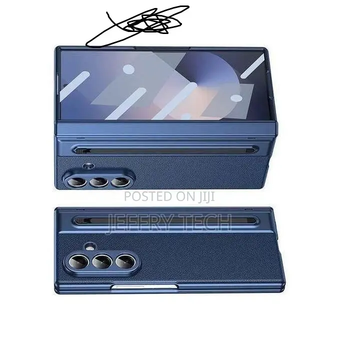 Galaxy Fold 6 Case, Luxury Foldino Leather Phone Cover With S Pen Slot