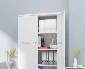 Office Cabinets; Executive Gray Display Lockable Cabinet