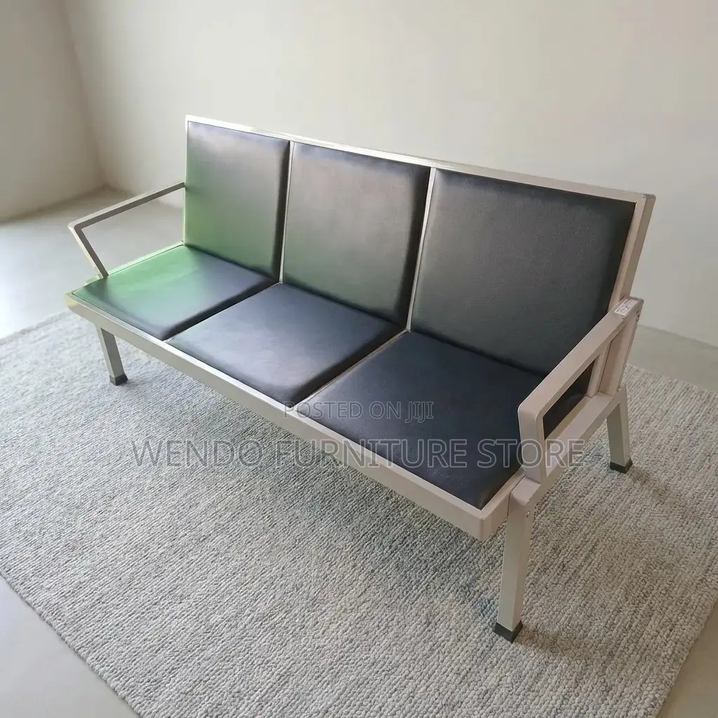 Office Bench; Three Seaters Leather Front Step Benches