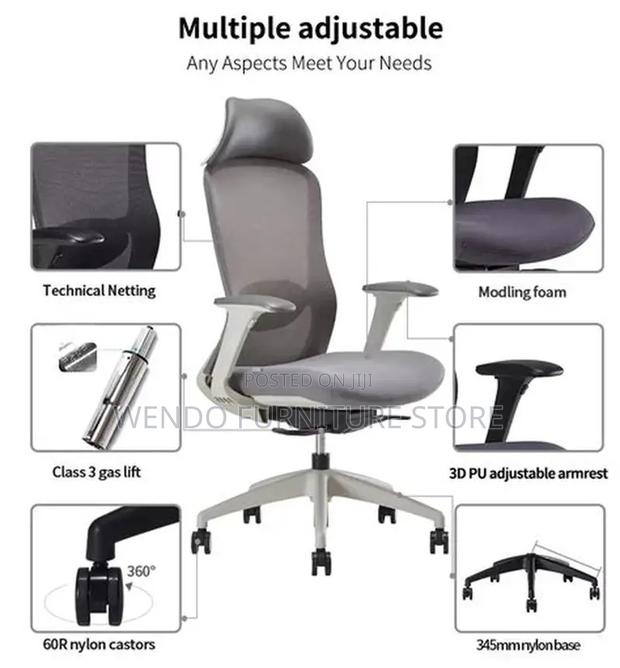 Office Chairs; Ergonomic Swivel Kuj-Pl Executive Office Chairs - thumbnail 5