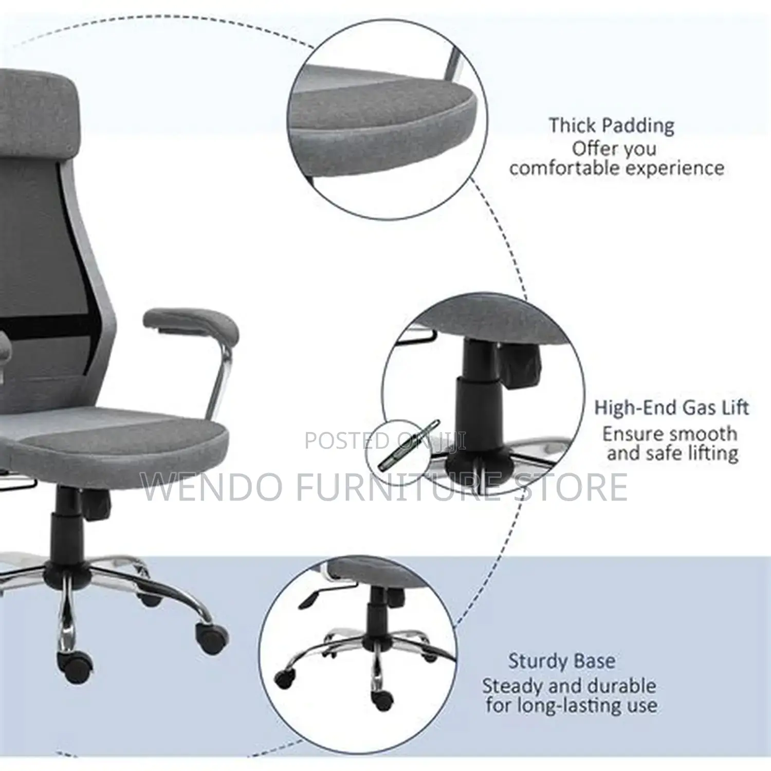 Office Chairs; Ergonomic Swivel Kuj-Pl Executive Office Chairs