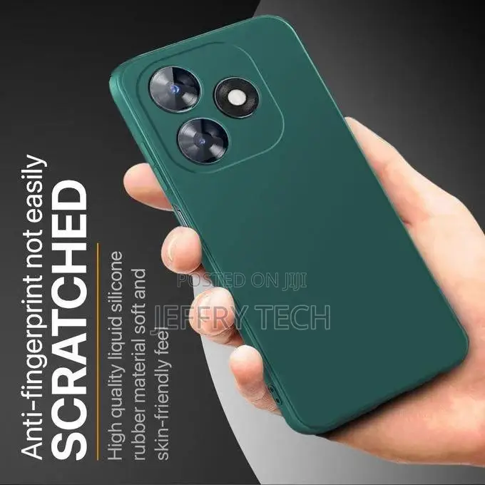 Green Silicone Phone Case for Tecno Spark 10 Pro - Slim Smooth