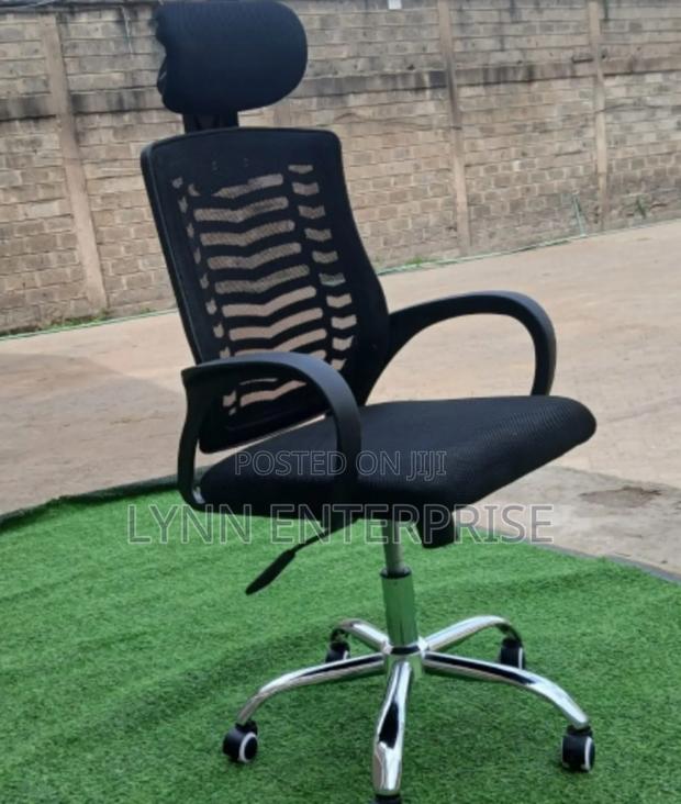 Secretarial Mesh Office Chair With Headrest
