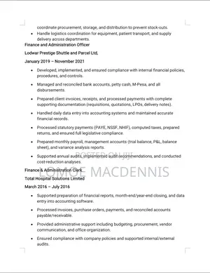 Accountant ( Data Entry, Taxation, Financial Reports Preparing)
