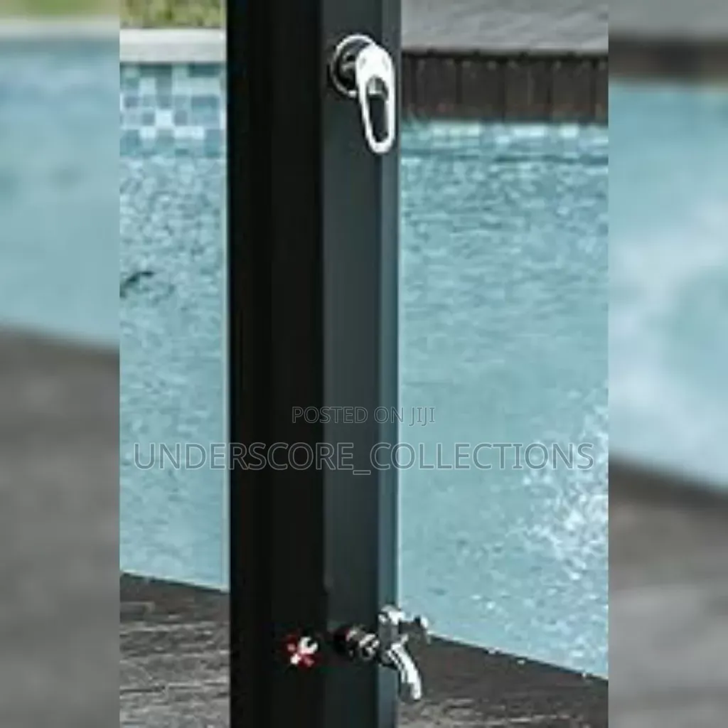 Black Freestanding Outdoor Solar Shower