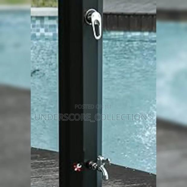 Black Freestanding Outdoor Solar Shower