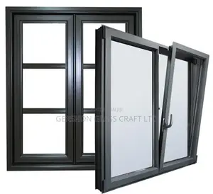 Modern Aluminium Window With Net Section and Grills