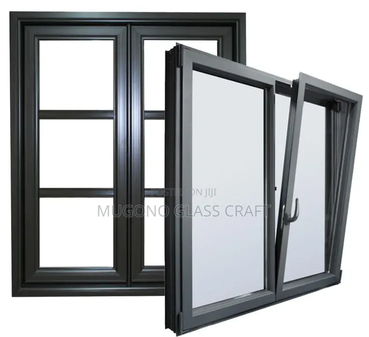 Modern Aluminium Window With Net Section and Grills