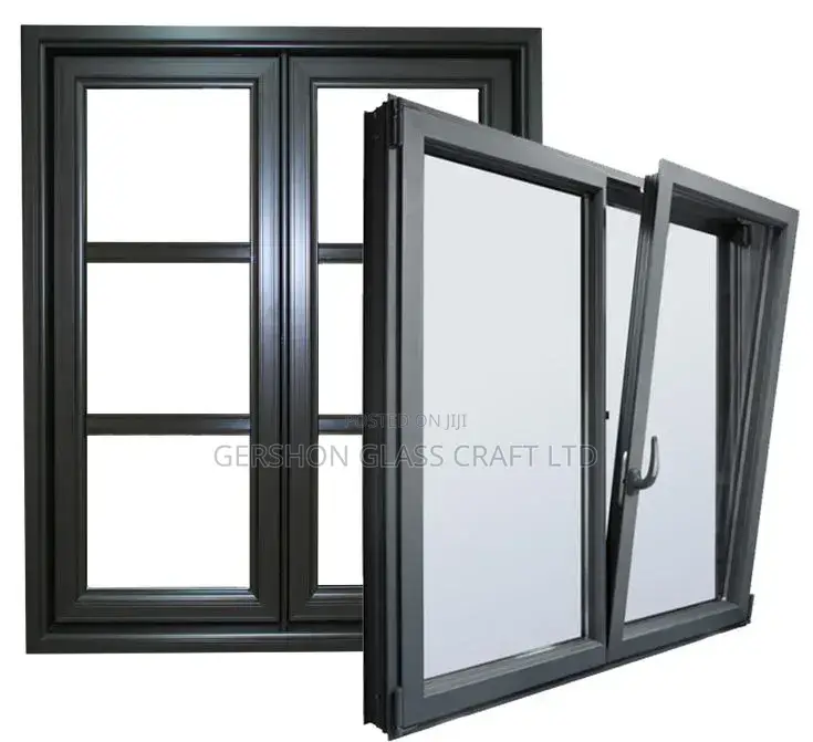 Modern Aluminium Window With Net Section and Grills