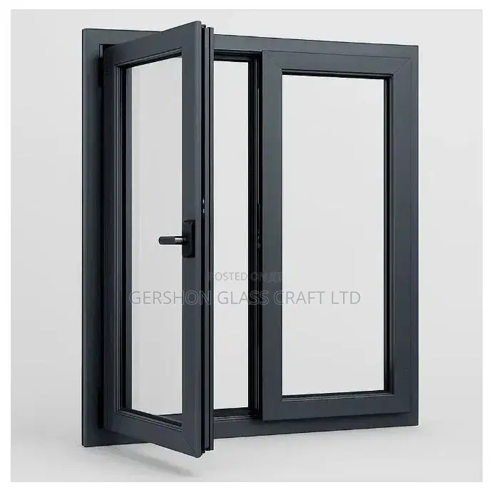 Modern Aluminium Window With Net Section and Grills